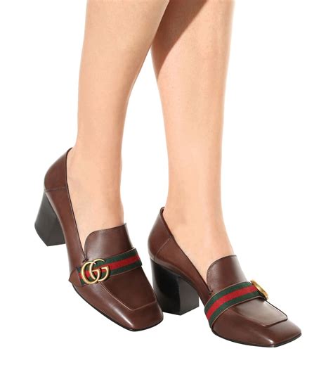 gucci peyton mid heel loafer|women's Gucci loafers.